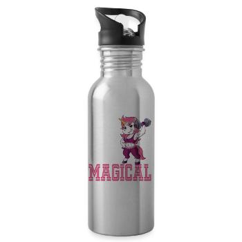Strong Pretty and Magical - Trinkflasche mit integriertem Trinkhalm - Lightsilver - Rechts