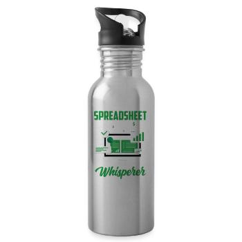 Spreadsheet Whisperer Table Accountant Work - Water bottle with straw - silver - Right