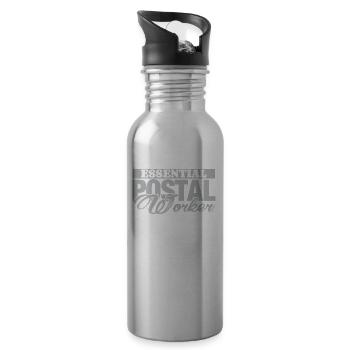 Indispensable postal worker Postman - Water bottle with straw - silver - Right