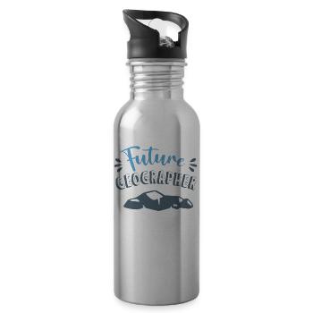 Future Geographer Profession Geographer Geography - Water bottle with straw - silver - Right
