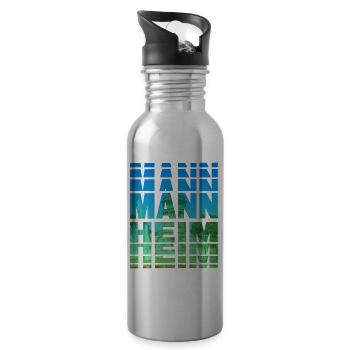 Mannheim Deutschland Stadt Skyline Heimat Liebe - Trinkflasche mit integriertem Trinkhalm - Lightsilver - Rechts