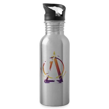 Baseball Baseball Player USA Sport Home Run - Water bottle with straw - silver - Right