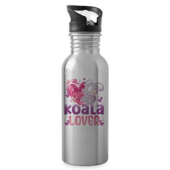 Koala Lover Koalas Koala Bear Cute Animal - Water bottle with straw - silver - Right