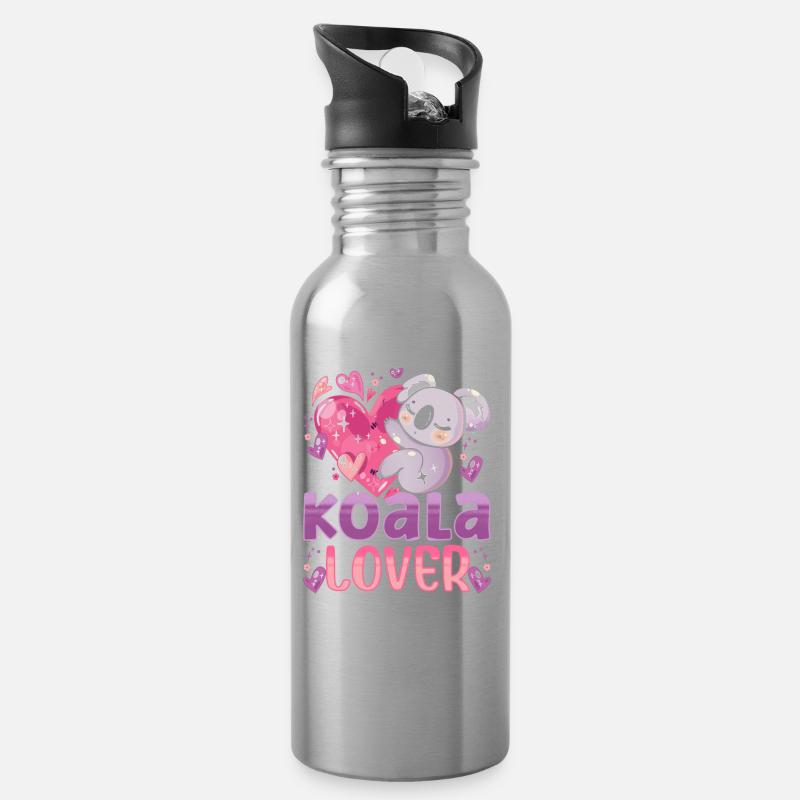 Koala Lover Koalas Koala Bear Mignon Animal - Gourde avec paille intégrée - argent clair