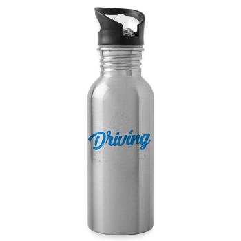 Proud Driving Instructor Driving School Driving Lesson Profession - Water bottle with straw - silver - Right