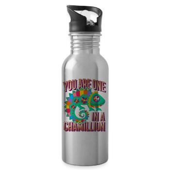 Caméléon drôle disant You-Are-One-In-A-Million - Gourde avec paille intégrée - argent clair - Droite