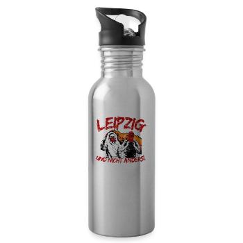 Leipzig und nicht anders UPDATE - Trinkflasche mit integriertem Trinkhalm - Lightsilver - Rechts