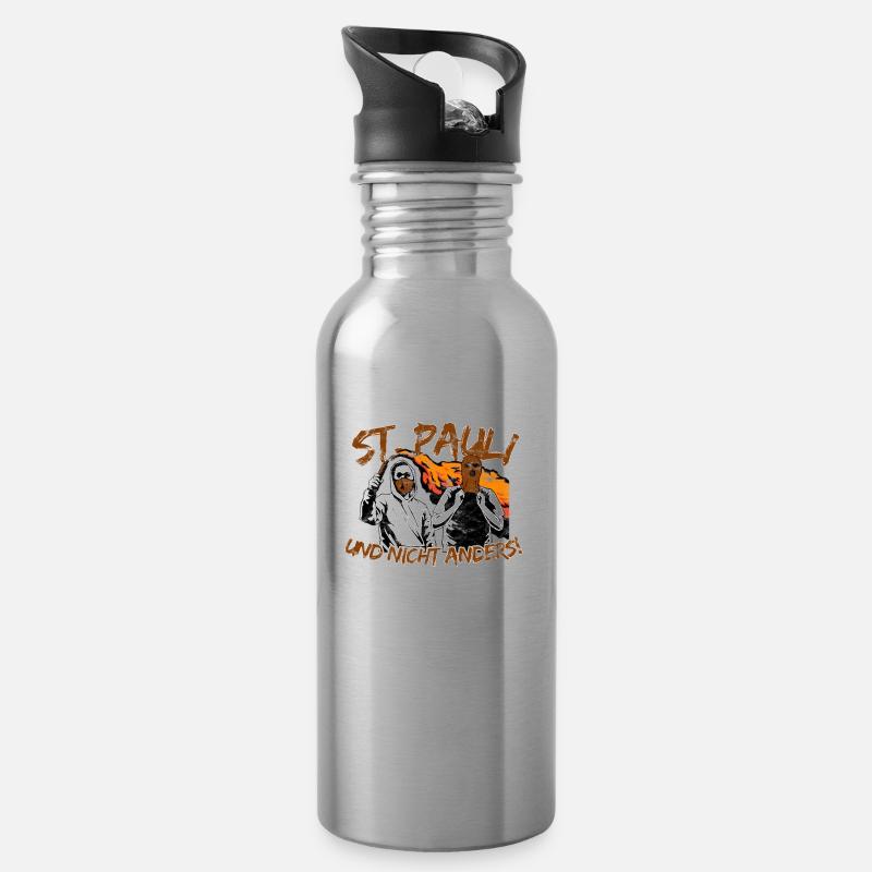 St Pauli und nicht anders UPDATE - Trinkflasche mit integriertem Trinkhalm - Lightsilver