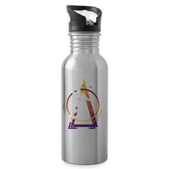 Basketball Basketballspieler Dunking Vintage Retro - Trinkflasche mit integriertem Trinkhalm - Lightsilver - Rechts