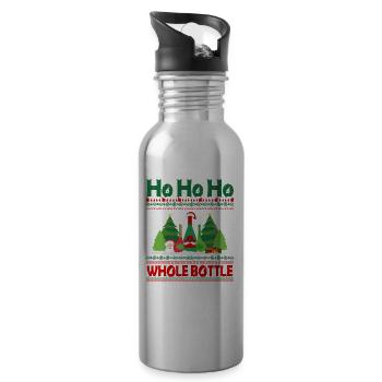 Ho ho ho Weihnachtszeit - Trinkflasche mit integriertem Trinkhalm - Lightsilver - Rechts