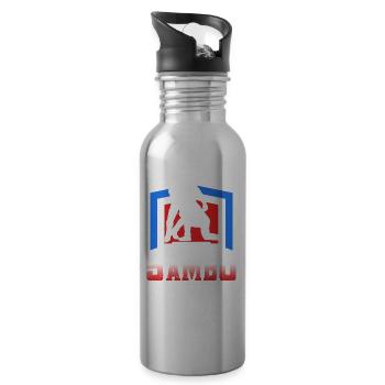 I love Sambo training martial arts martial arts - Water bottle with straw - silver - Right