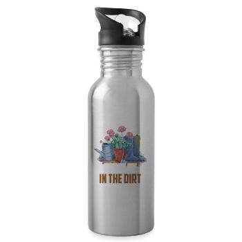 Man Ist Nie Zu Alt Um Im Dreck Zu Spielen Oma - Trinkflasche mit integriertem Trinkhalm - Lightsilver - Rechts