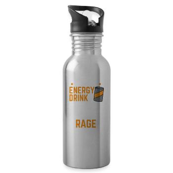 Fueled by Energy Drinks And Feminist Anger - Water bottle with straw - silver - Right