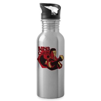 Wing Chun Training Martial Arts Trainer Martial Arts - Water bottle with straw - silver - Right