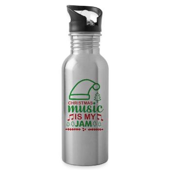 Weihnachtsmusik ist meine Marmelade - Trinkflasche mit integriertem Trinkhalm - Lightsilver - Rechts