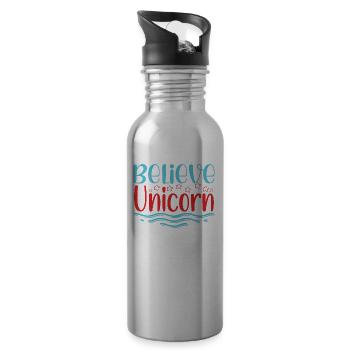 Croyance en la licorne Licorne - Gourde avec paille intégrée - argent clair - Droite