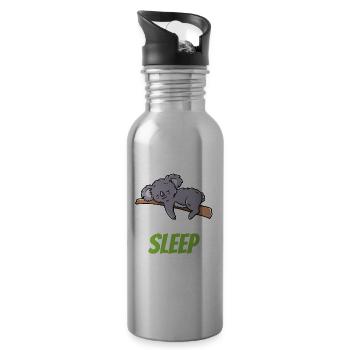 Si tu m’aimes, laisse-moi dormir animal Koala - Gourde avec paille intégrée - argent clair - Droite