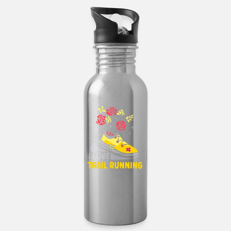 J’adore les courses de Trail Running Trail Running - Gourde avec paille intégrée - argent clair