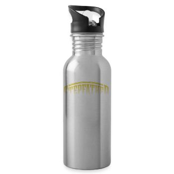 Stiefvater Vatertag Stiefpapa Stepdad - Trinkflasche mit integriertem Trinkhalm - Lightsilver - Rechts