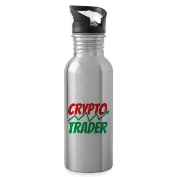 Weltbester Krypto Trader Trading Crypto Traden - Trinkflasche mit integriertem Trinkhalm - Lightsilver - Rechts