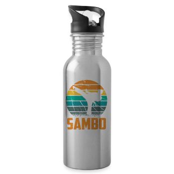 Sambo Trainer Martial Arts Martial Arts Training - Water bottle with straw - silver - Right