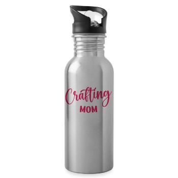Basteln Mama Bastler Bastel Mutter - Trinkflasche mit integriertem Trinkhalm - Lightsilver - Rechts