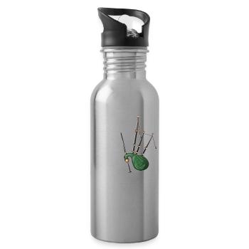 Dudelsackmusik Dudelsack Spruch - Trinkflasche mit integriertem Trinkhalm - Lightsilver - Rechts