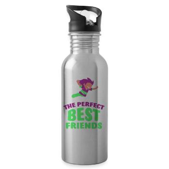 Brüder Sind Die Perfekten Besten Freunde Freund - Trinkflasche mit integriertem Trinkhalm - Lightsilver - Rechts