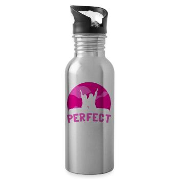 Sisters are the perfect best friends team - Water bottle with straw - silver - Right