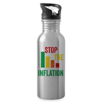 L’inflation arrête la stagflation de l’impression monétaire - Gourde avec paille intégrée - argent clair - Droite