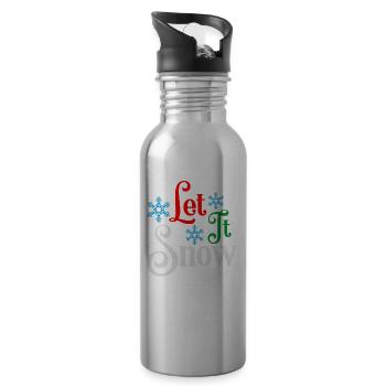 Lass es schneien Ugly Christmas Sweater - Trinkflasche mit integriertem Trinkhalm - Lightsilver - Rechts