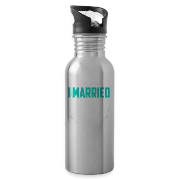 Ich Habe In Diese Familie Eingeheiratet Treffen - Trinkflasche mit integriertem Trinkhalm - Lightsilver - Rechts