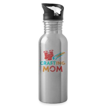 Crafts Mama Hobbyist Mother Craft - Water bottle with straw - silver - Right