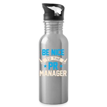 Seien Sie Nett Zu Dem Pr Manager Job Beruf - Trinkflasche mit integriertem Trinkhalm - Lightsilver - Rechts