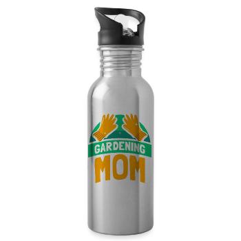 Jardin Mama Mère Jardinier Horticulture - Gourde avec paille intégrée - argent clair - Droite