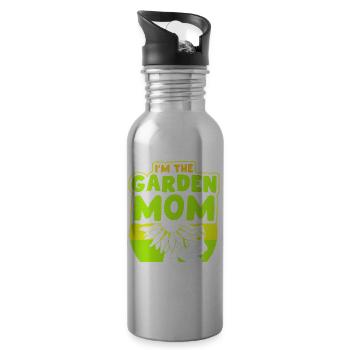 Je suis The Garden Mama Horticulture Gardener Mother - Gourde avec paille intégrée - argent clair - Droite