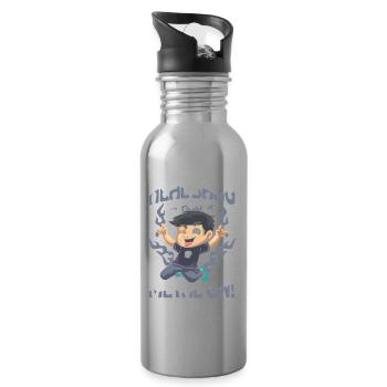 Headbang And Metal On für einen Schüler und Jungs - Trinkflasche mit integriertem Trinkhalm - Lightsilver - Rechts