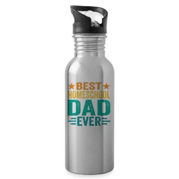 Bester Homeschool Papa Aller Zeiten Homeschooling - Trinkflasche mit integriertem Trinkhalm - Lightsilver - Rechts