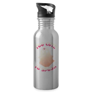 To Cute To Spook Kawaii Ghost Halloween Costume - Water bottle with straw - silver - Right