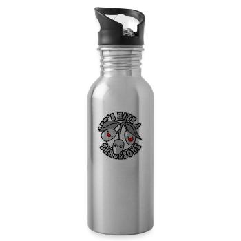 Let's make a threesome with olive fruits - Water bottle with straw - silver - Right