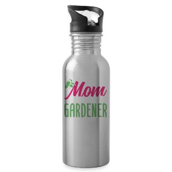 Ich Bin Eine Mutter Und Eine Gärtnerin Garten - Trinkflasche mit integriertem Trinkhalm - Lightsilver - Rechts
