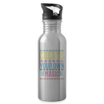 Erschaffe deine eigene Magie Unicorn - Trinkflasche mit integriertem Trinkhalm - Lightsilver - Rechts