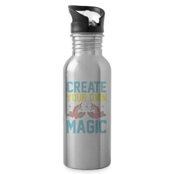 Erschaffe deine eigene Magie Unicorn - Trinkflasche mit integriertem Trinkhalm - Lightsilver - Rechts