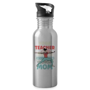 Professeur de yoga Maman Professeur de yoga Maman Mère Hobby - Gourde avec paille intégrée - argent clair - Droite