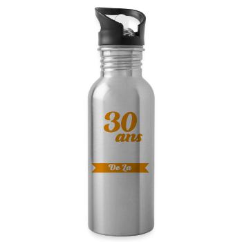30 ans Anniversaire 30 Ans l'age de la perfection - Gourde avec paille intégrée - argent clair - Droite