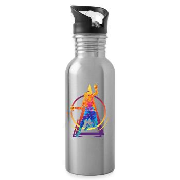Handball Handball Player HandballEr Vintage Retro - Water bottle with straw - silver - Right