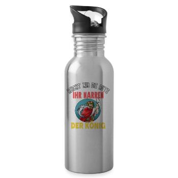 Reicht mir die Rute der König will angeln für - Trinkflasche mit integriertem Trinkhalm - Lightsilver - Rechts