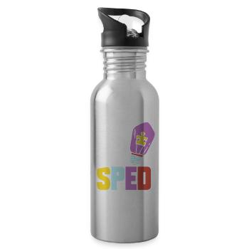 Team Special Education Teacher Special Education Profession - Water bottle with straw - silver - Right