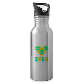 Team Special Education Teacher Special Education Profession - Water bottle with straw - silver - Right