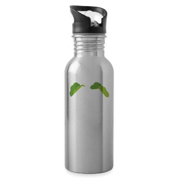 Wir Haben Die Schlüssel Hauseigentümer Hausherr - Trinkflasche mit integriertem Trinkhalm - Lightsilver - Rechts
